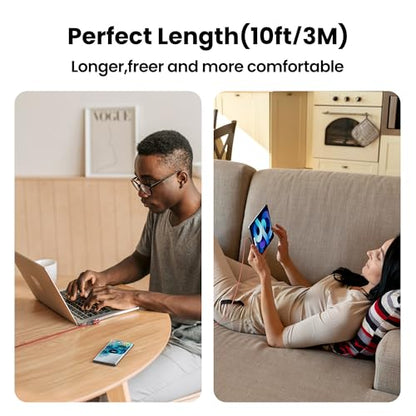 toocki USB C Cable Right Angle, 2-Pack 3.3ft USB A to USB C Charger Cable - color: Red, size: 3.3FT+3.3FT