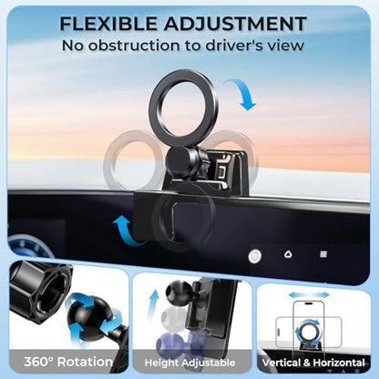 Car Phone Holder for KIA NIRO/EV/Hybrid 2026 2025 2024 2023 (Only for 8/10.25-Inch Screen) 360° Rotation Magnetic Cell Phone Mount, Compatible with Magsafe, Does Not Affect Air Vent - size: Fit for 2023-2026 Niro/EV/Hybrid, 8/10.25-Inch