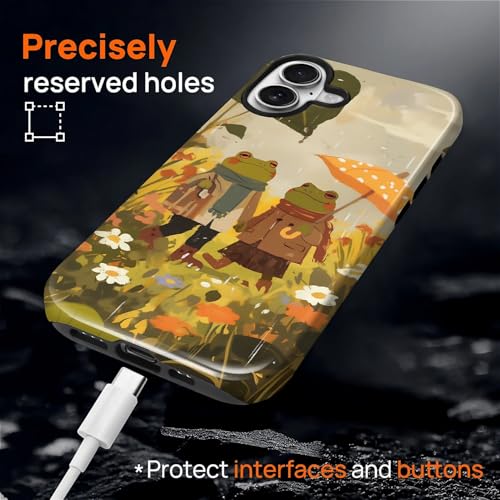 Magnetic for iPhone 17 Case,[Compatible with Magsafe] Dual Layer Protective Heavy Duty Shockproof Rugged Drop Protection Bumper Hybrid Case - Rain Frog and Toad - color: Rain Frog and Toad, size: iPhone 17