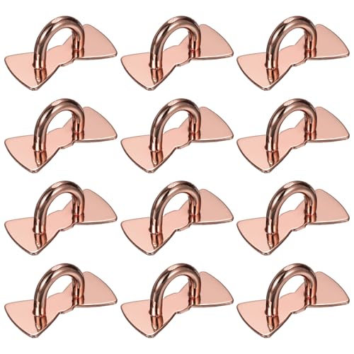 PATIKIL Metal Phone Charm Hook 1", 12Pcs Adhesive Bow Shaped Phone Finger Grip Hook Smartphones Keychain Ring Charm Loop for DIY Tablet Case Accessories, Rose Gold - color: Rose Gold