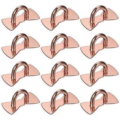 PATIKIL Metal Phone Charm Hook 1", 12Pcs Adhesive Bow Shaped Phone Finger Grip Hook Smartphones Keychain Ring Charm Loop for DIY Tablet Case Accessories, Rose Gold - color: Rose Gold