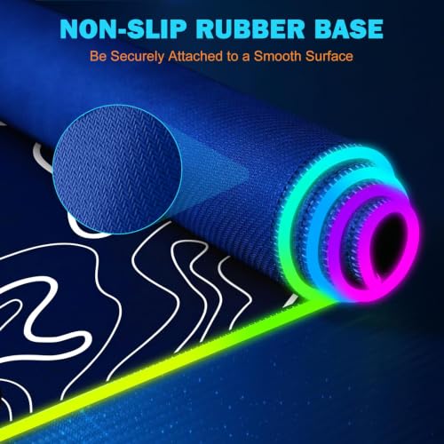 TARKARI 15W Magnetic Wireless Charging RGB Mouse Pad, 800x300mm Topographic - color: Black White