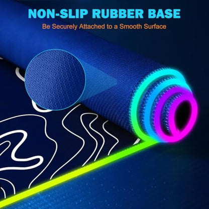 TARKARI 15W Magnetic Wireless Charging RGB Mouse Pad, 800x300mm Topographic - color: Black White