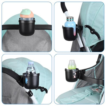Accmor Stroller Cup Holder, Drinks Holder Bike Walker Wheelchair - color: All Black-Carbon Textured