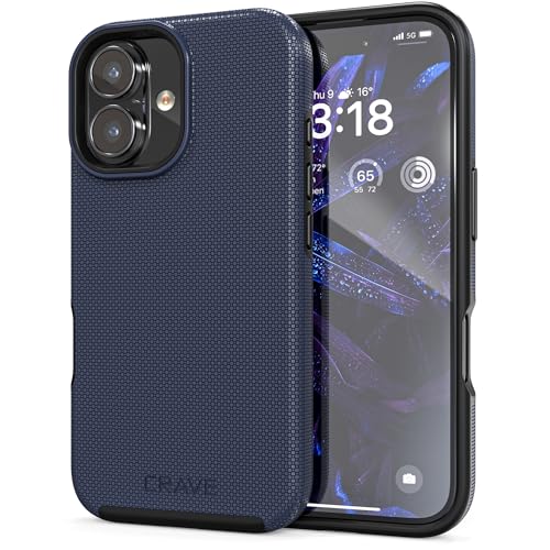 Crave Dual Guard Compatible with iPhone 16 Case, Compatible with MagSafe Shockproof Protection Dual Layer Case for Apple iPhone 16 (6.1") - Navy - color: Navy