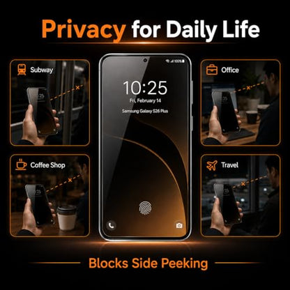 2 Pack Privacy Screen Protector for Samsung Galaxy A07 5G - Anti-Spy Tempered Glass with 9H Hardness, Anti-Scratch & Easy Installation