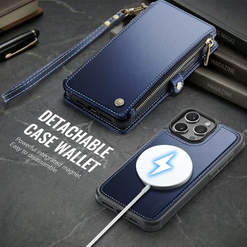 for iPhone 14 Pro Max - Phone Case Wallet Magnetic, Navy Blue - color: Navy Blue, size: iPhone 14 Pro Max