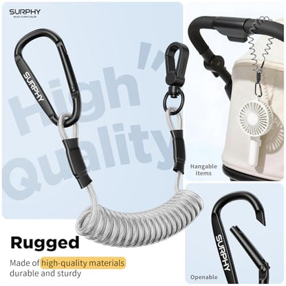 SURPHY Anti Theft Phone Strap, Phone Lanyard, Sturdy Steel Wire Keychain - color: Black & Clear