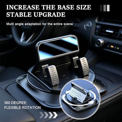 360 Degree Rotation Dashboard Phone Holder for Car, Car Phone Mount, Non-Slip Dashboard Navigation Bracket with One-Hand Operation, Automotive Dash Cell Phones Mount for Most Vehicles