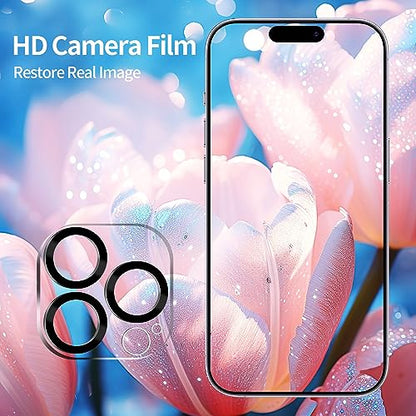 PEHAEL for iPhone 15 Pro Max Privacy Screen Protector+Camera Lens Protector
