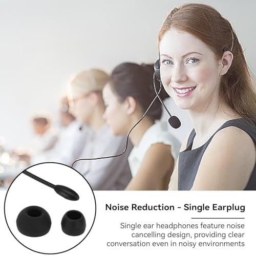 Cyrank Earphone Earbud, Single Headset One Ear Ear Hook Headphone Sport Earphone with Hook 3.5mm Wired Headset for Office for Safe Driving Biking Running Gaming and Working