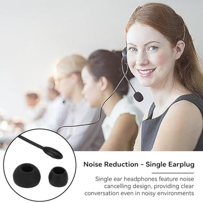 Cyrank Earphone Earbud, Single Headset One Ear Ear Hook Headphone Sport Earphone with Hook 3.5mm Wired Headset for Office for Safe Driving Biking Running Gaming and Working
