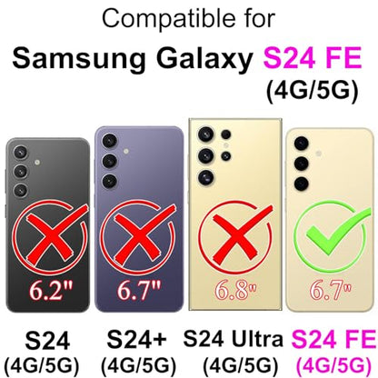 for Samsung Galaxy S24 FE Wallet case, Blue-Flower | 3 Card Holders, Kickstand, Shockproof TPU Shell, PU Leather, Magnetic Closure, Protective Flip Folio Cover, Women - color: 7