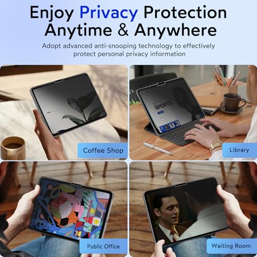 MOBDIK Privacy Screen Protector for iPad Pro 11 inch M5 2025 / M4 2024 - size: iPad Pro 11" 2025/2024