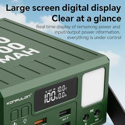 High Capacity Power Bank 100000mAh Fast Charging 22.5W PD 20W Portable USB C Battery Packs with 7 Outputs & LCD Display Battery Bank for iPhone, Samsung, iPad ,Macbook & Outdoors Camping (GREEN) - color: GREEN