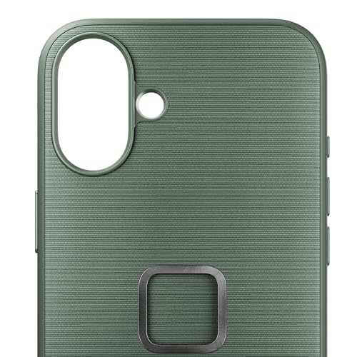 Peak Design Mobile Everyday Phone Case for iPhone 16 Plus, Sage, Slim Profile, Drop Protection, Weatherproof Fabric Shell, SlimLink Connects to Mobile Mounts & Gear - color: Sage