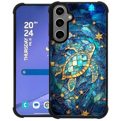 for Samsung Galaxy S24 Plus/S25 Plus Case,Soft Silicone Shockproof Bumper Camera Protection Phone Case-Glass Star Turtle - color: Glass Star Turtle, size: Samsung Galaxy S24 Plus/S25 Plus