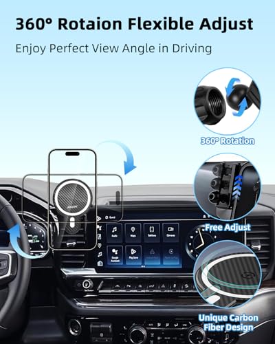 PZK Car Phone Holder for 2022-2026 Chevy Silverado/GMC Sierra 13.4'' Screen - color: Magsafe+ Wireless Charger, size: Silverado 1500/GMC Sierra 1500 2022-2026