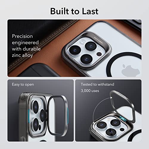 ESR Magnetic Phone Case for iPhone 14 Pro Max, Compatible with MagSafe, Built-in Camera Ring Stand, Military-Grade Protection, Classic Kickstand Case (HaloLock),Clear Black - color: Clear Black, size: iPhone 14 Pro Max 6.7inch