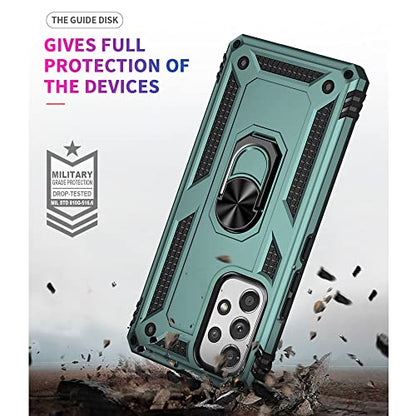 for Samsung A53 5G Case, Galaxy A53 5G Case with HD Screen Protector, [Military Grade 16ft. Drop Tested] Ring Shockproof Protective Phone Case for Samsung Galaxy A53 5G,Dark Green - color: Samsung Galaxy A53 5G Case Dark Green