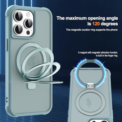 SKYLMW Compatible with iPhone 12/13 Pro Max Case with Stand,Blue | iPhone 12/13 Pro Max Phone Case 6.7",Magnetic Ring Stand,Compatible with MagSafe,Military-Grade Protection,Great Grip Feeling - color: Blue, size: Iphone 12 Pro Max & Iphone 13 Pro Max