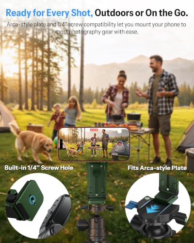 OMOTON TP02-Pro 5 in 1 Magnetic Phone Holder for Vlogging Essentials, Green - color: 5-Green