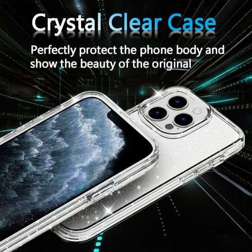 TENOC Phone Case Compatible with iPhone 11 Pro, Glitter Case Clear Sparkling Protective Bumper Cute Cover for Girls Women - color: Clear Glitter, size: iPhone 11 Pro