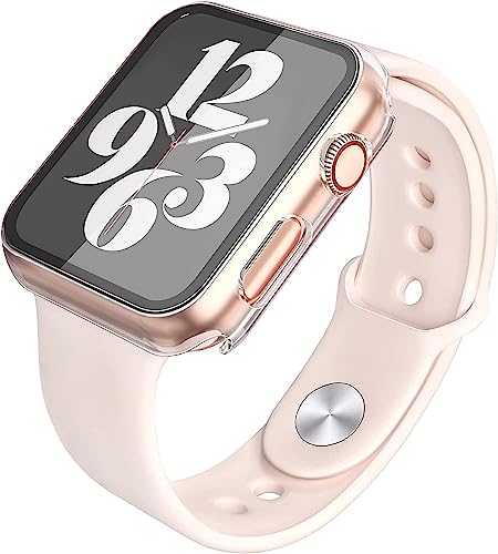 Misxi 2 Pack Hard PC Case with Tempered Glass Screen Protector Compatible with Apple Watch SE 2 (2024) SE Series 6 Series 5 Series 4 44mm, 1 Silver + 1 Transparent - color: 1 Silver + 1 Transparent, size: 44mm (Se3/Se2/Se/6/5/4)