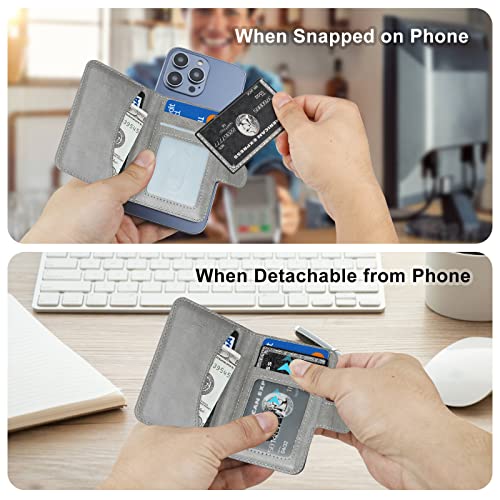 Bocasal for MagSafe Card Wallet for iPhone, Grey - color: Gray