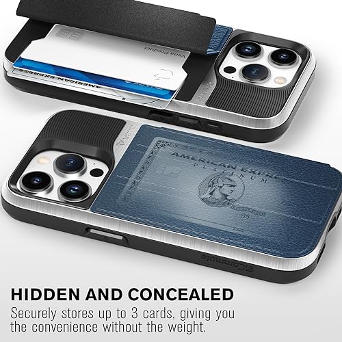 VENA vCommute iPhone 15 Pro Max Wallet Case, Blue | Military-Grade Drop Protection, Premium Leather Magnetic Flap Cover, Hidden Card Holder, RFID Blocking, Multi-Angle Kickstand - color: Classic - Blue, size: iPhone 15 Pro Max