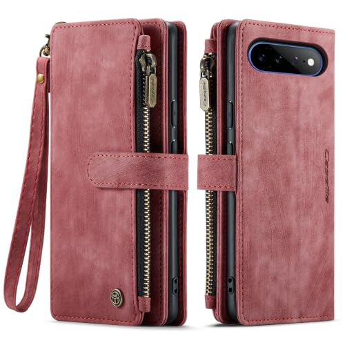 Google Pixel 11 Pro XL 5G Wallet Case with Card Holder,Red - color: Red, size: Pixel 11 Pro XL 6.8 Inch