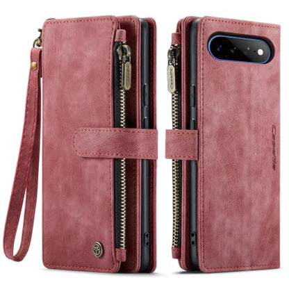 Google Pixel 11 Pro XL 5G Wallet Case with Card Holder,Red - color: Red, size: Pixel 11 Pro XL 6.8 Inch