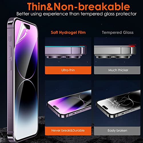 [3 Pack Hydrogel Film Screen Protector for iPhone 16e / iPhone 14 Pro/iPhone 14 / iPhone 13 Pro/iPhone 13 (6.1 inch), Soft TPU Transparent Protective Screen Protector Film (Not Tempered Glass) - size: iPhone 16e / 14 Pro / 14 / 13 Pro / 13 (6.1'')