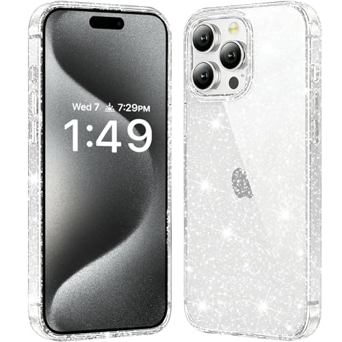 JJGoo Compatible with iPhone 15 Pro Case Clear Glitter, Sparkle Soft TPU Transparent Shockproof Women Girls Slim Bling Sparkly Bumper Cover Phone Cases for iPhone 15 Pro, Clear - color: Clear, size: for iPhone 15 Pro