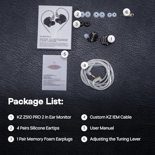 Linsoul KZ ZS10 PRO 2 1DD+4BA Hybrid in Ear Monitor IEM HiFi Wired Earbuds - size: Without Mic