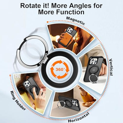 360°Magnetic Swivel Ring for iPhone 13 pro case-Black - color: Black, size: iPhone 13 Pro