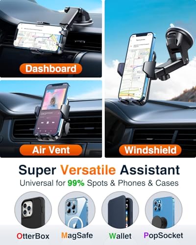 VANMASS【85+LBS Strongest Suction & Military-Grade Ultimate Car Phone Mount - color: Ink Black