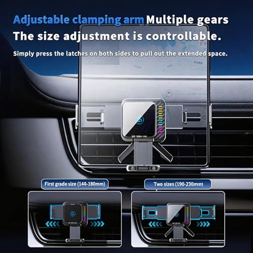 Wireless Car Charger, 15W Wireless Charging & 66W Type-C Fast Charging, Car Phone Holder Mount for iPhone 17/16/15/14/13, iPads, Samsung Galaxy Z Fold/Flip, S25/S24/S23, Google Phone