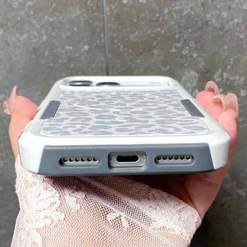 Magnetic Cute Case for iPhone 16 Pro Max, White Leopard Cheetah | Compatible with Magsafe, Heavy Duty Tough Rugged Full body Protection Shockproof Protective Phone Case for Women Girls - color: Magnetic-iPhone 16 Pro Max