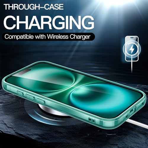 JETech Case for iPhone 16, Anti-Yellowing, Teal | Shockproof Protection, Scratch Resistant Hard PC Back, Durable Transparent TPU Bumper - color: Teal, size: iPhone 16