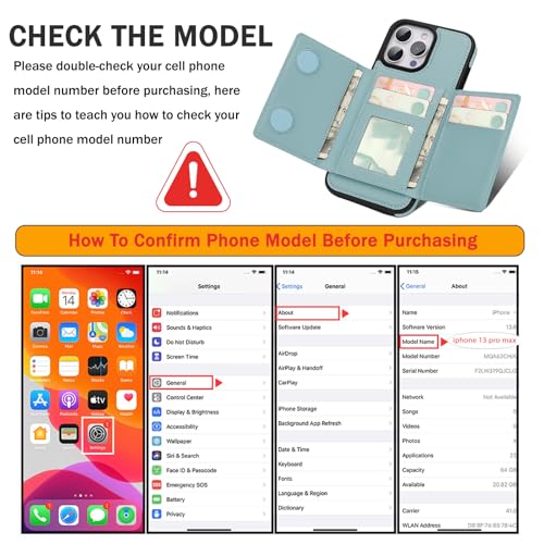 for iPhone 13 pro max Wallet Case, 2-in-1 Detachable Phone Case, Card Holder RFID Blocking, Fashionable Faux Leather Card Slot & Folding Design (Blue 6.7'') - color: Blue, size: iPhone 13promax