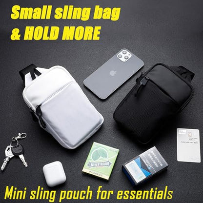 USHAKE Active Gear Combo: Fanny Pack with Multi-Zip Pockets and Mini Sling Bag for Outdoor Adventures and Everyday Style