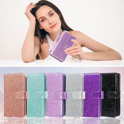 Varikke for iPhone 17 Glitter Case Wallet Magnetic Detachable, Light Purple - color: (Standard) Light Purple, size: iPhone 17 6.3"