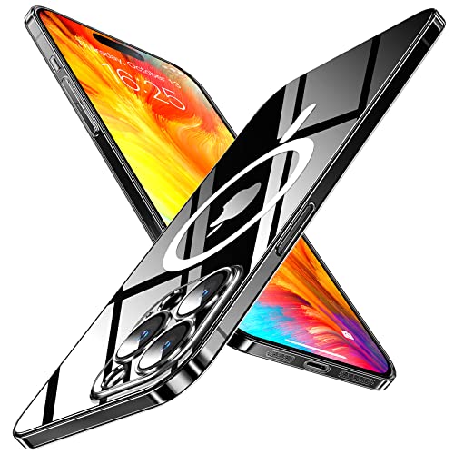Magnetic Slim Designed for iPhone 13 Pro Max Case[Compatible with MagSafe],Thin Finish Skin Hard Back Case [Non Yellowing] Ultra Protective Fit Cover with Camera Protection 6.7 Inch (Clear) - color: Clear, size: for iphone 13 Pro Max 6.7inch