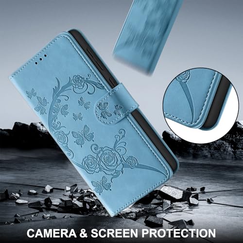 Wallet Case for Motorola Moto G Power (2025), Llight Blue | RFID Blocking, Magnetic Closure, Card Holder, Kickstand, Shockproof Flip Cover - color: Llight Blue