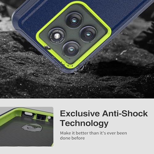 for Motorola Moto Edge 5G 2025 Case, Heavy Duty Protective Case with [3 in 1] Rugged Rubber Shockproof Protection Cover for Moto Edge 2025(Dark Blue/Green) - color: Dark blue/Green