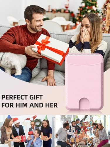 Miroddi for MagSafe Wallet, 4 Cards Holder, Stronger Magnetic Phone Wallet - color: Light Pink