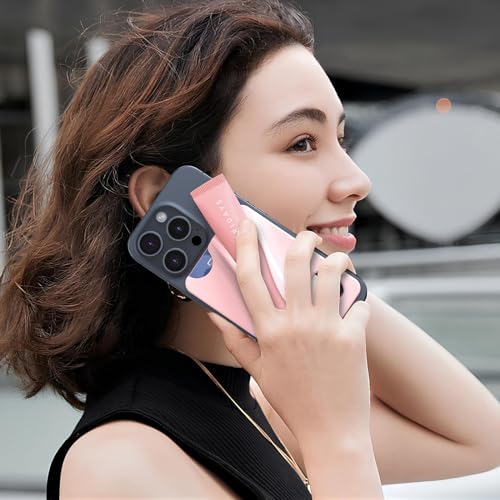DOB SECHS Large Silicone Lip Holder with Card Holder Compatible with Summer Fridays, Tower 28, Laneige Lipstick Lip Glaze Phone Case Back Stick On Holder for iPhone and Android Smartphones,Pink - color: Pink, size: Large