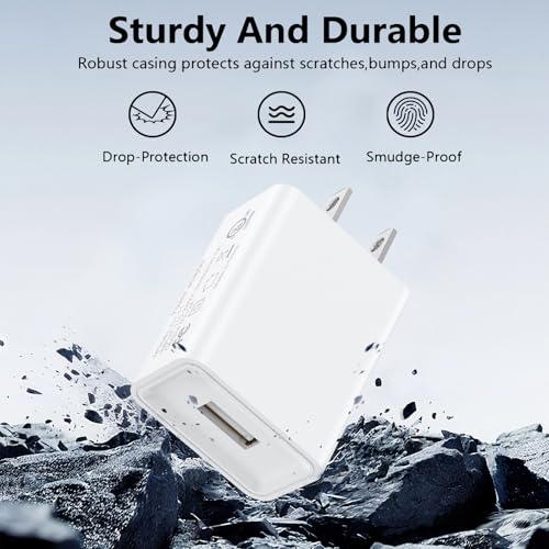 2 Pack 10W USB Charger Block, Fast Charging Wall Charger Power Adapter Brick Cube for iPhone 14 13 12 11 Pro Max SE XS XR X 8 7 6 6S Plus (White) - color: White