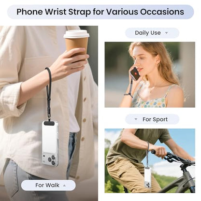 takyu 3 Pack Phone Wrist Strap, 360°Rotating Phone Lanyard without Tangles - color: Black, Dark Gray, Black-gray